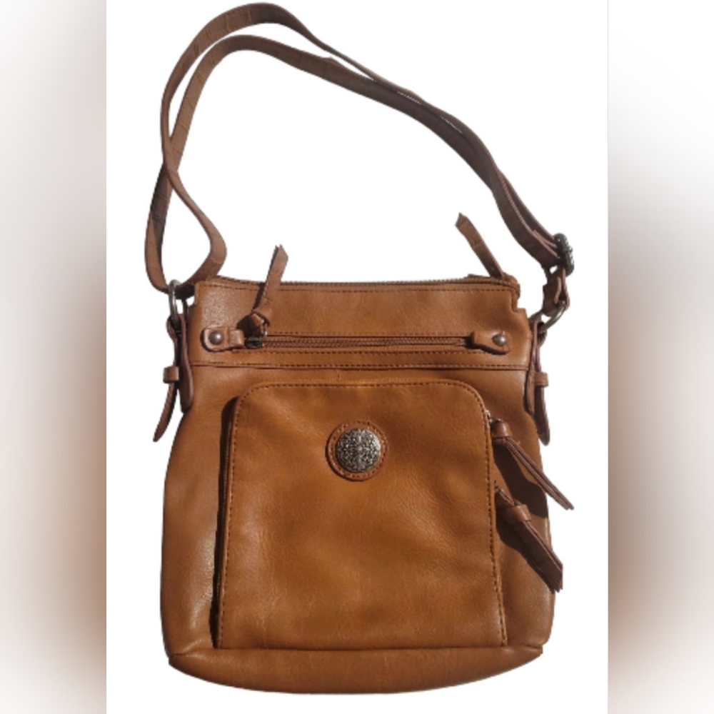 👜 Brown Leather crossbody Purse Adjustable Strap
